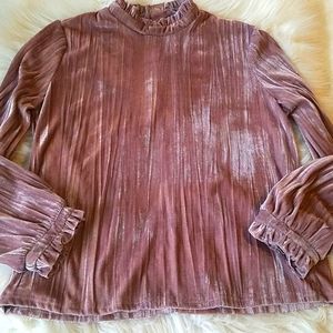 Melloday mauve velvet top Size large